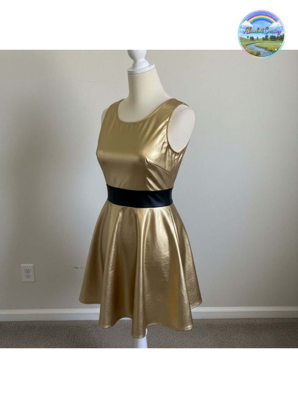 Shiny Metallic Dress Sexy Sleeveless Skater Mini Dress Holographic